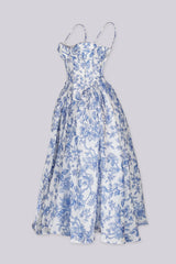 Riviera Bloom Corset Midi Dress