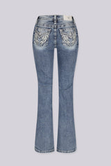 MISS ME Winged Bootcut Denim Jeans