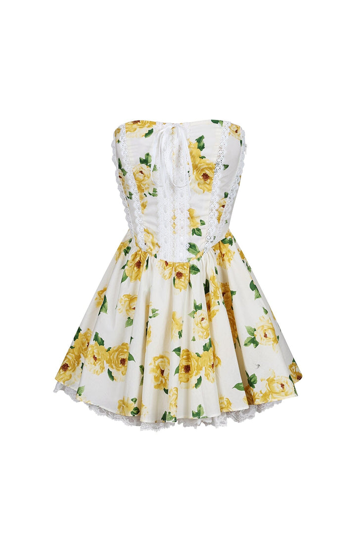 Rosa Floral Printed Flare Mini Dress