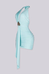 Virella Ruched Halter Mini Dress