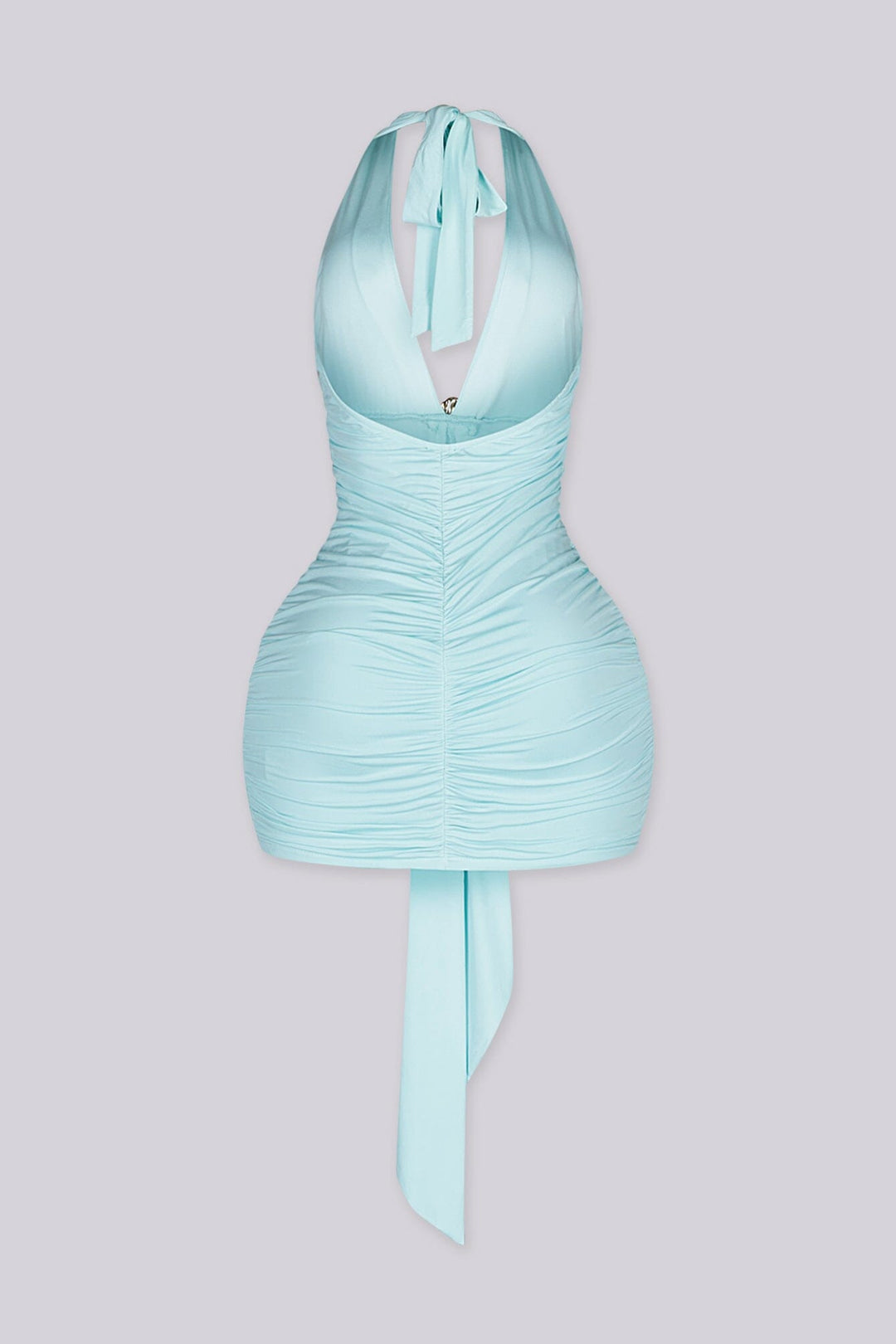 Virella Ruched Halter Mini Dress