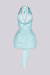 Virella Ruched Halter Mini Dress