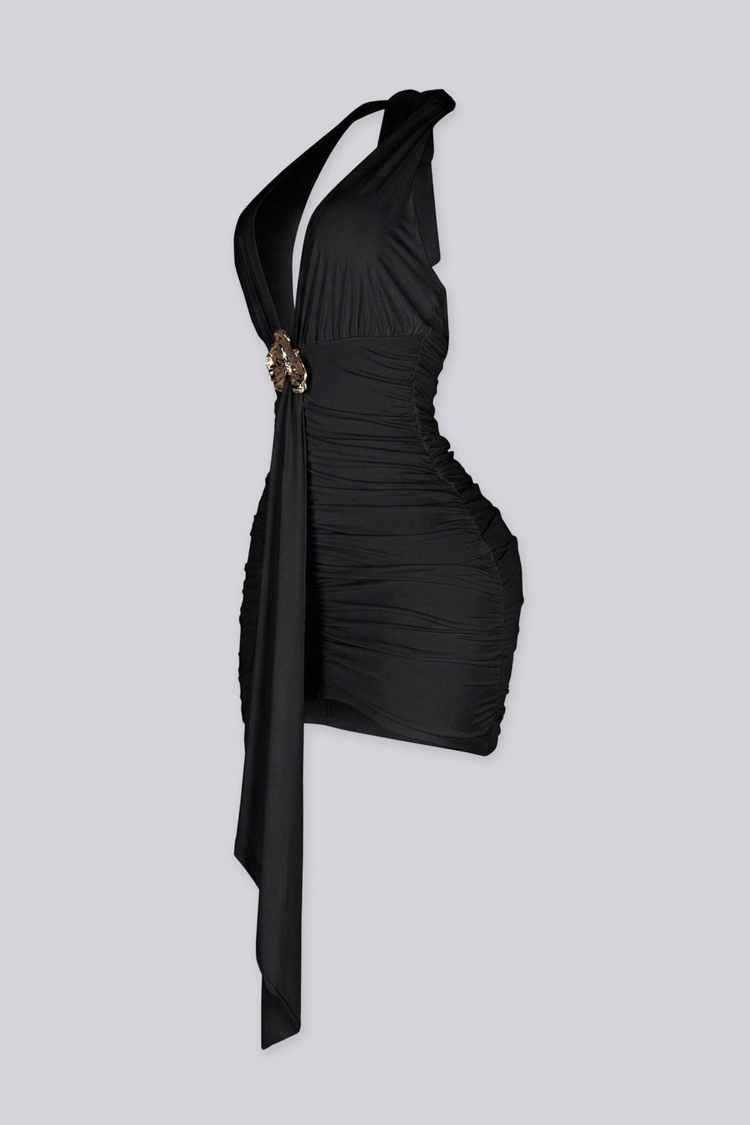 Virella Ruched Halter Mini Dress