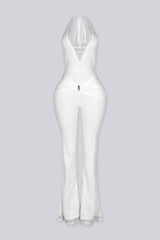 Ismera Lace Halter Overlap Jumpsuit