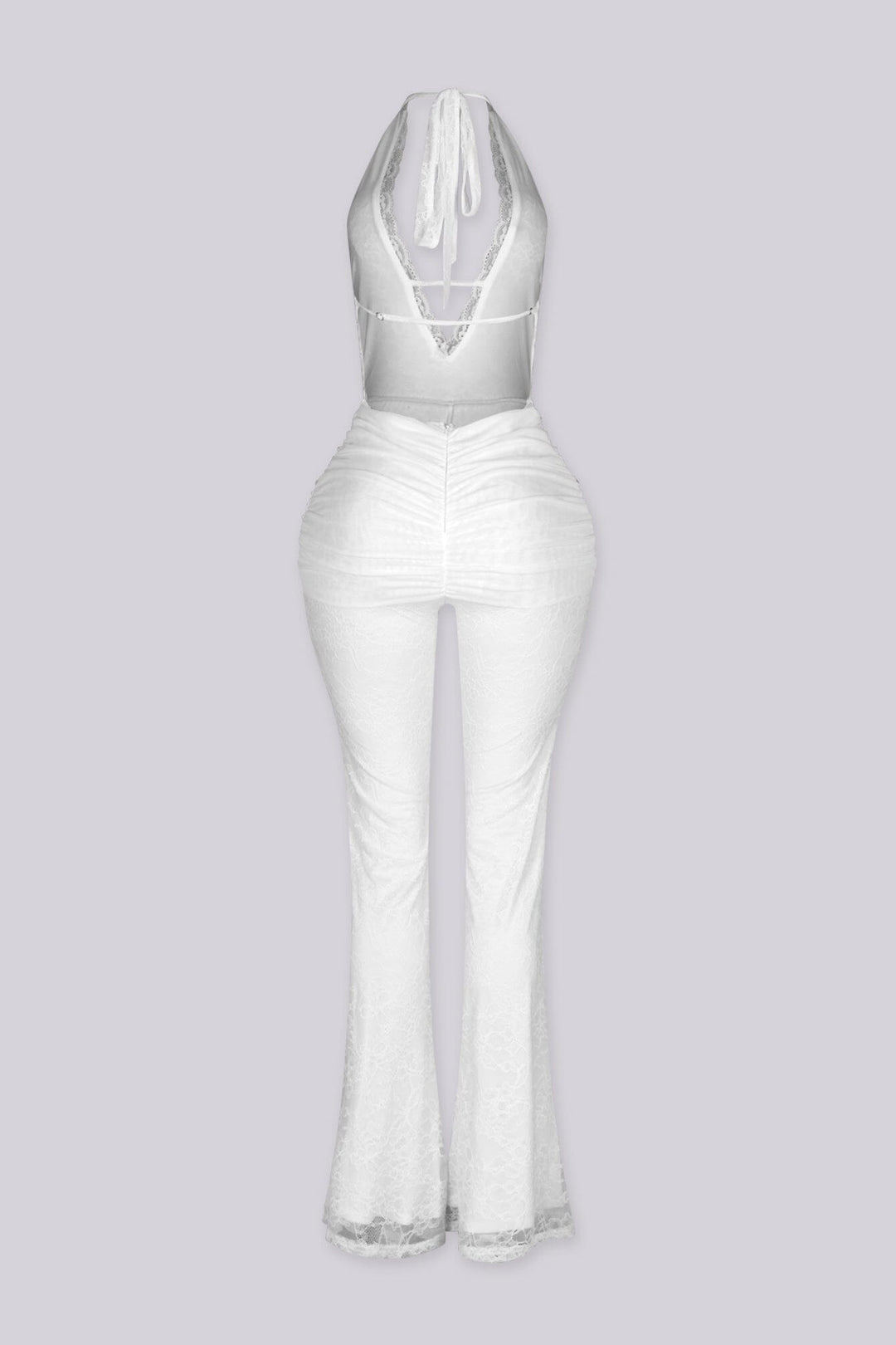 Ismera Lace Halter Overlap Jumpsuit