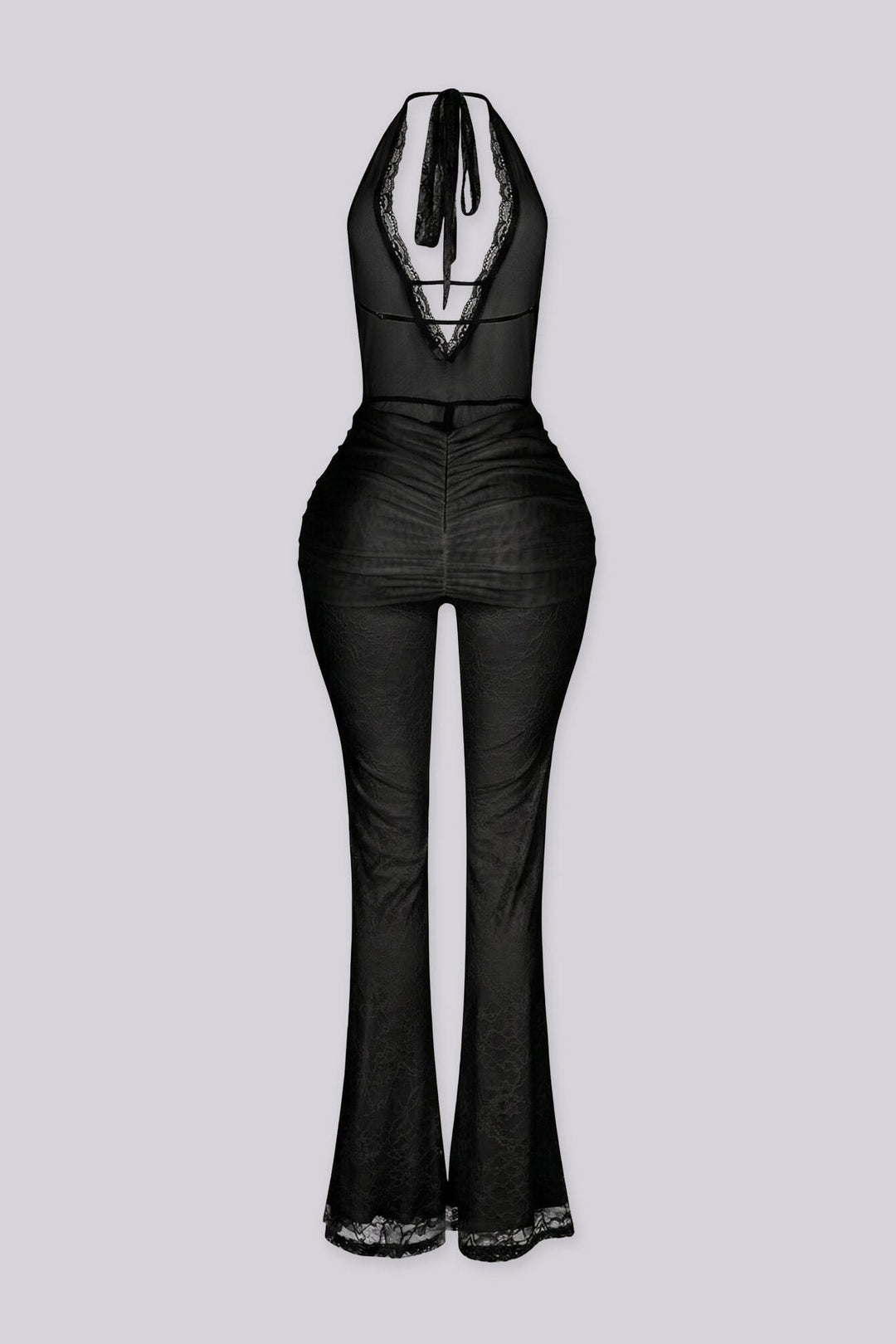 Ismera Lace Halter Overlap Jumpsuit