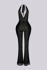 Ismera Lace Halter Overlap Jumpsuit
