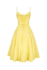 Voluminous Poplin Corset Midi Dress