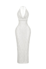 Aria Beaded Cowl Neck Maxi Dress
