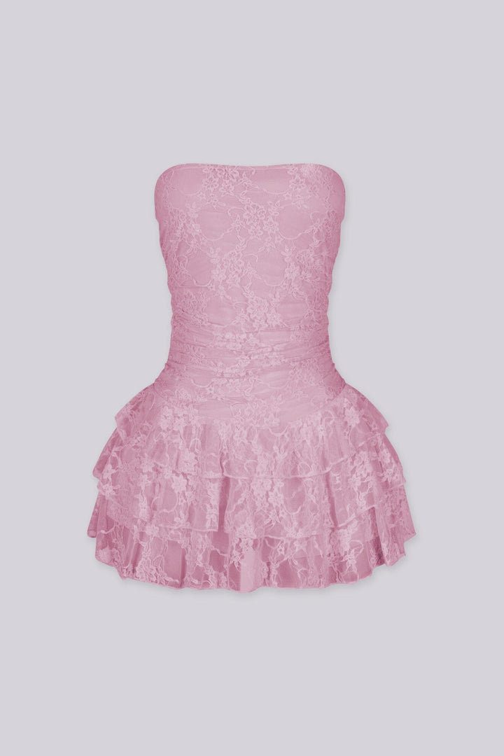 Daisy Lace Tube Mini Dress