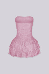 Daisy Lace Tube Mini Dress