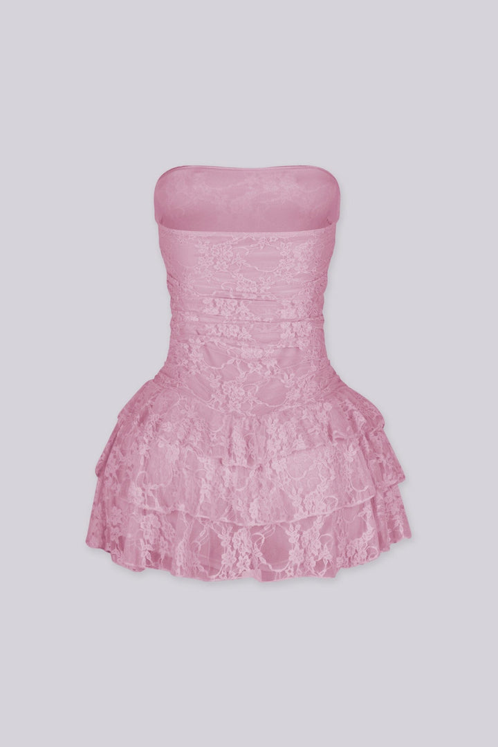 Daisy Lace Tube Mini Dress