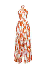 Whispering Breeze Chiffon Halter Jumpsuit