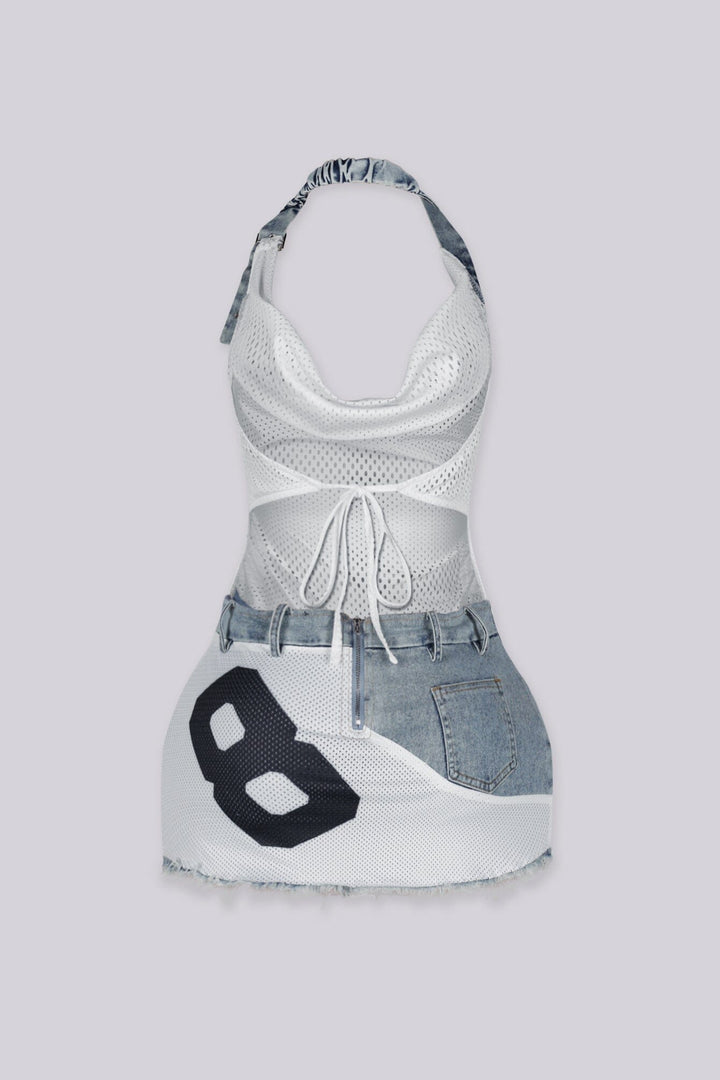 Varsity 8 Denim Mini Dress