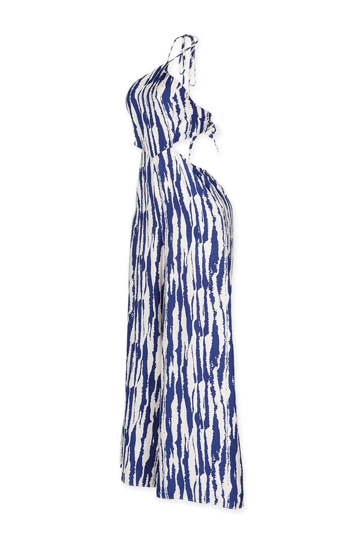 Whispering Breeze Chiffon Halter Jumpsuit