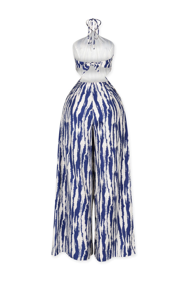 Whispering Breeze Chiffon Halter Jumpsuit