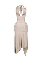 Caroline Gold Metallic Cowl Neck Top &amp; Skirt SET