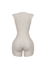 Clara Knit Deep V Neck Ribbed Romper