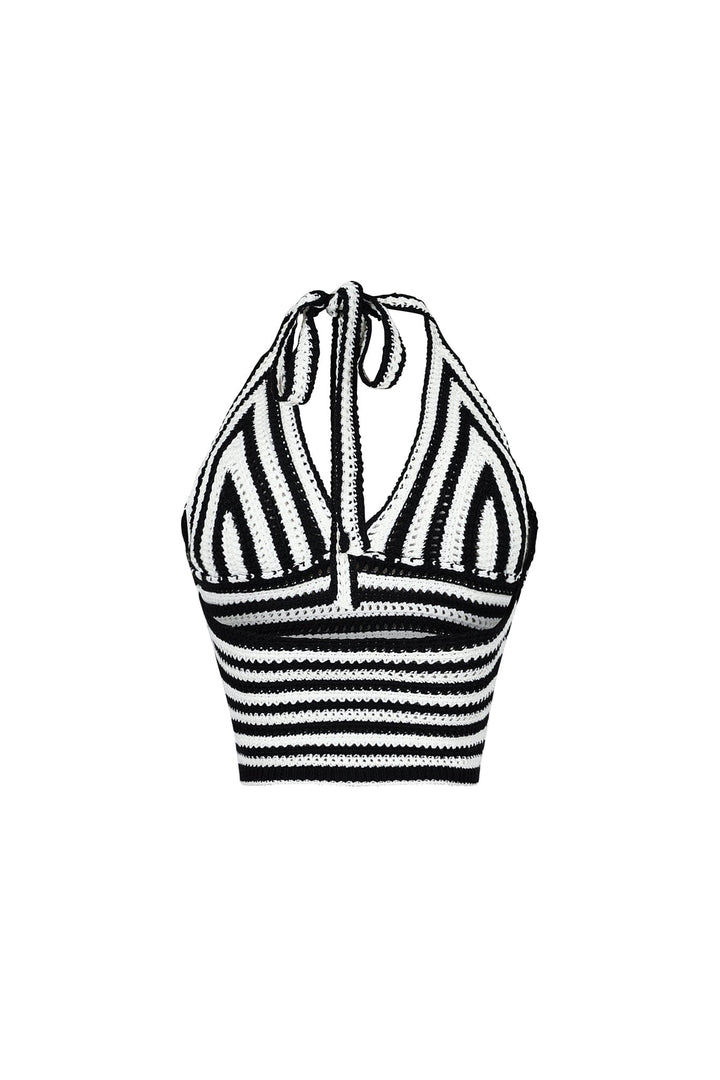 Yolanda Crochet Knit Halter Top