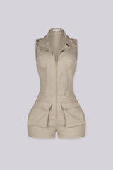 Orena Cargo Zip Up Romper