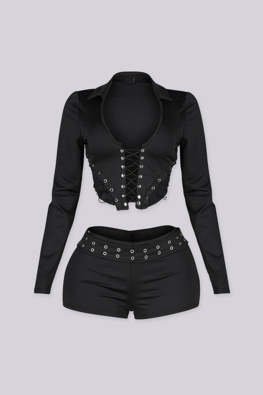 Hendra Lace Up Corset Top &amp; Shorts SET