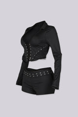 Hendra Lace Up Corset Top &amp; Shorts SET