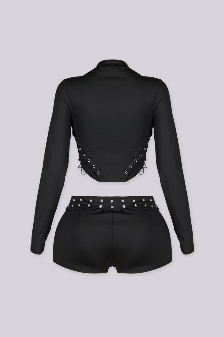 Hendra Lace Up Corset Top &amp; Shorts SET