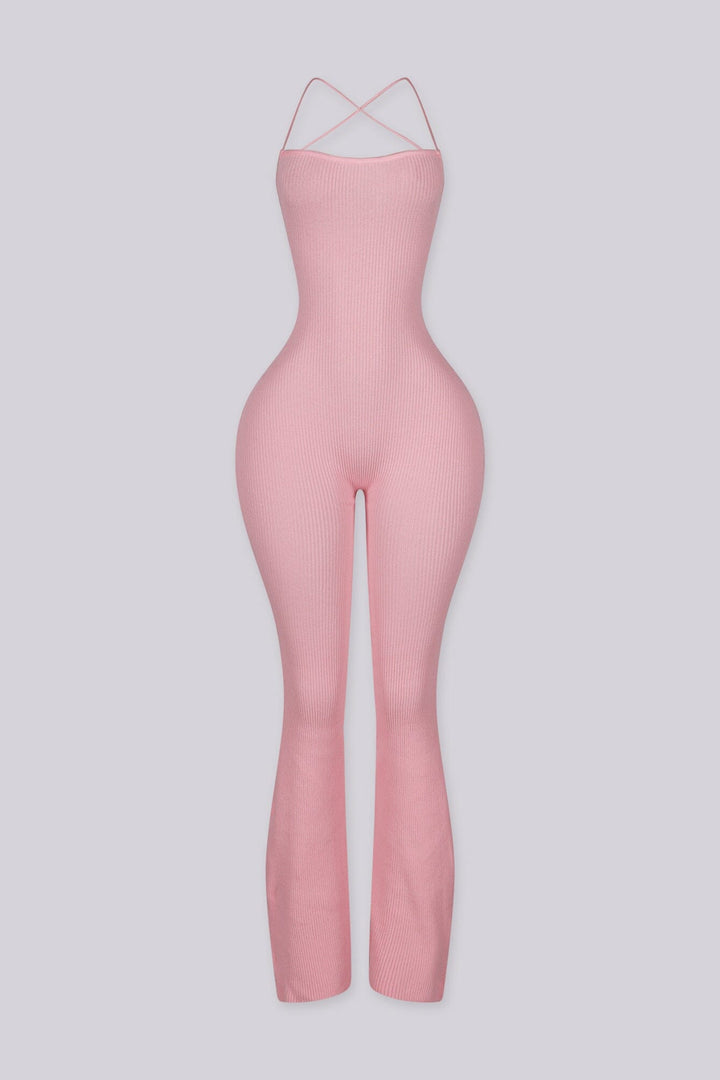 Cereza Ribbed Lace Up Jumpsuit