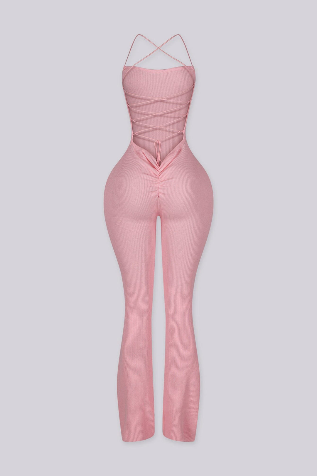 Cereza Ribbed Lace Up Jumpsuit