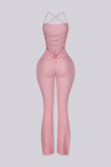 Cereza Ribbed Lace Up Jumpsuit