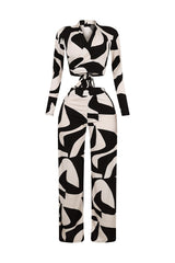 Wendy Mesh Picoso Print Top &amp; Pants SET