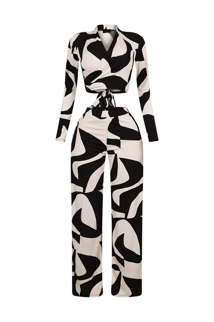 Wendy Mesh Picoso Print Top &amp; Pants SET