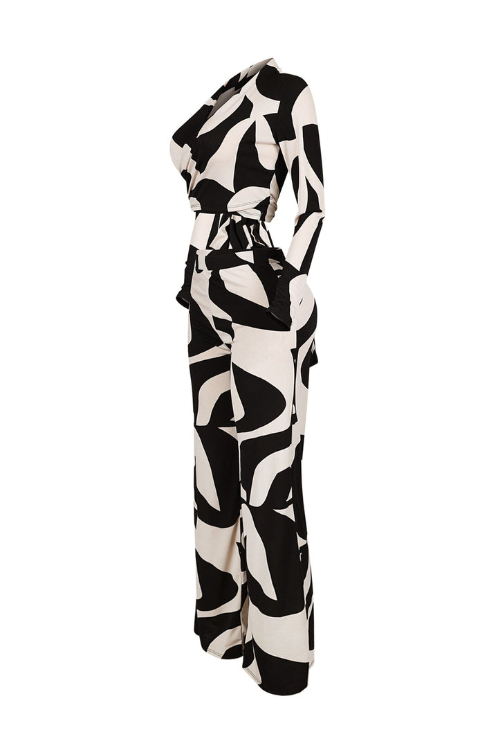 Wendy Mesh Picoso Print Top &amp; Pants SET