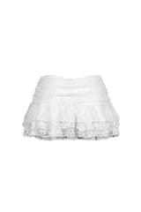 Girls Aesthetic Floral Lace Mini Skirt