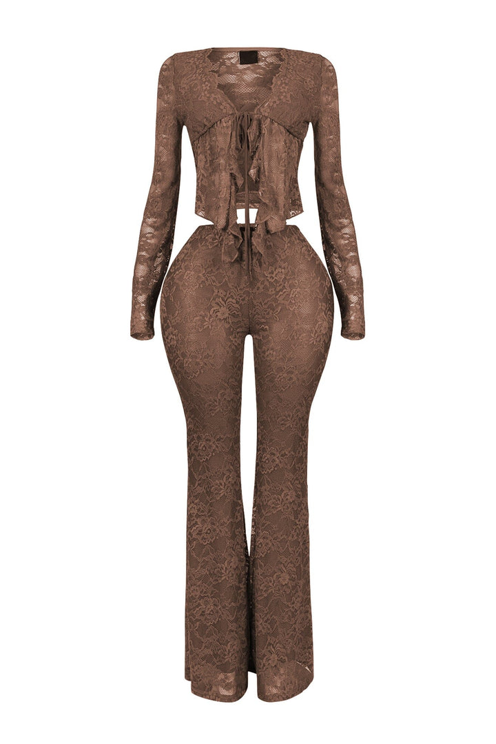 Everly Lace Top &amp; Wide Pants SET