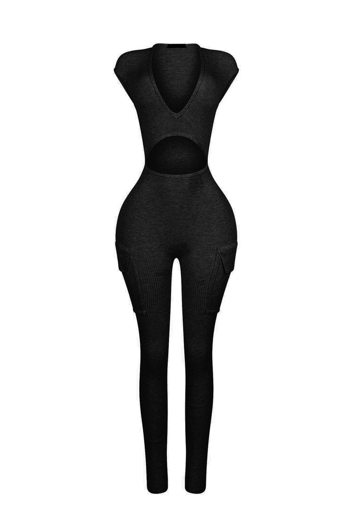 Alara Waist Cutout Pocket Jumpsuit