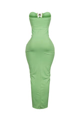 Dazzling Rhinestone Metal Detail Tube Maxi Dress