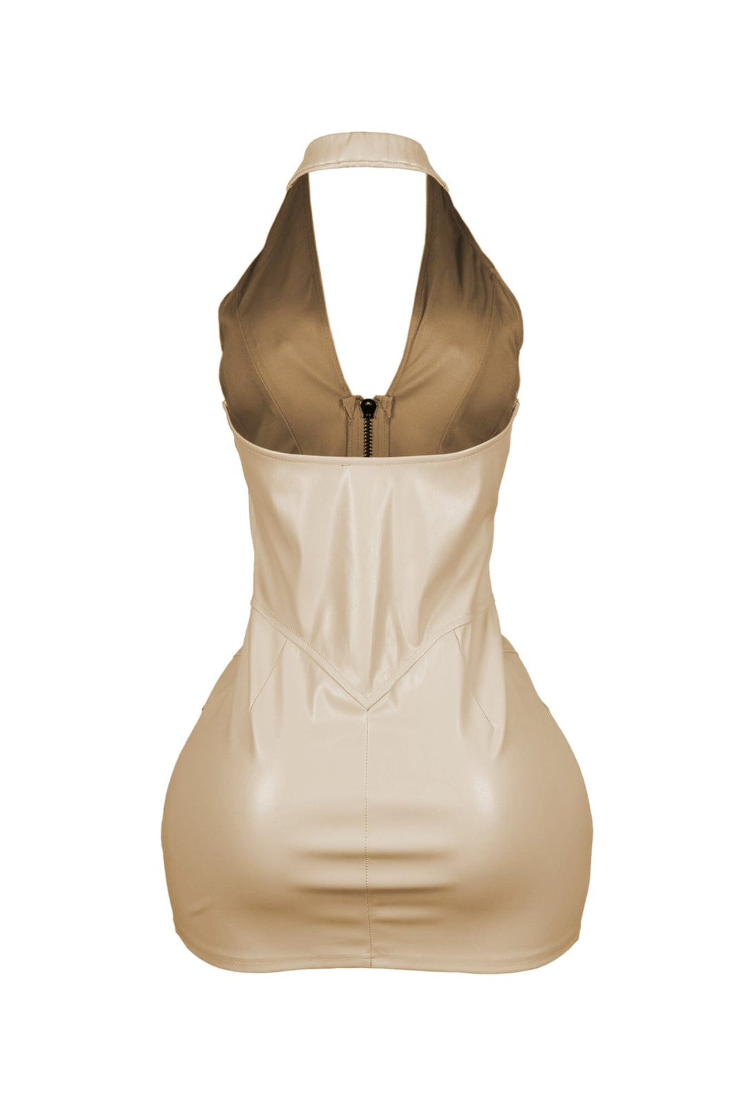 To Be Mine Faux Leather Halter Dress