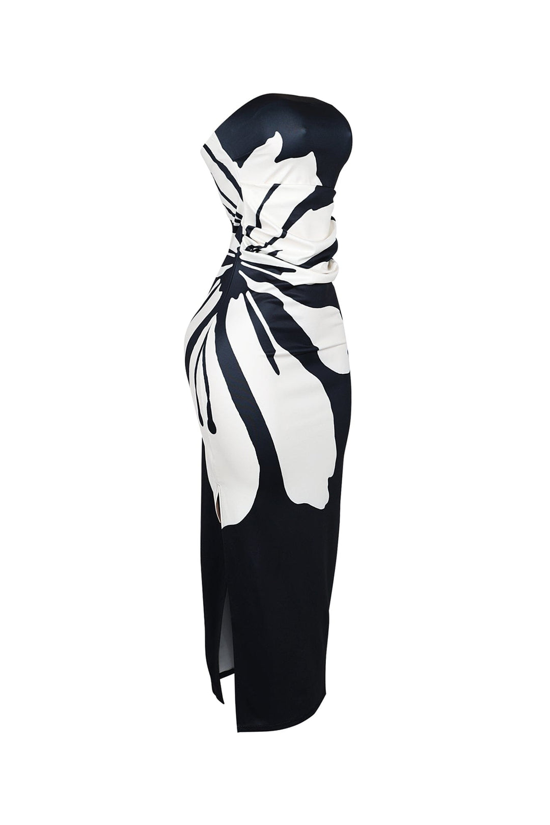 Modern Strapless Floral Pattern Tube Dress