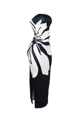 Modern Strapless Floral Pattern Tube Dress