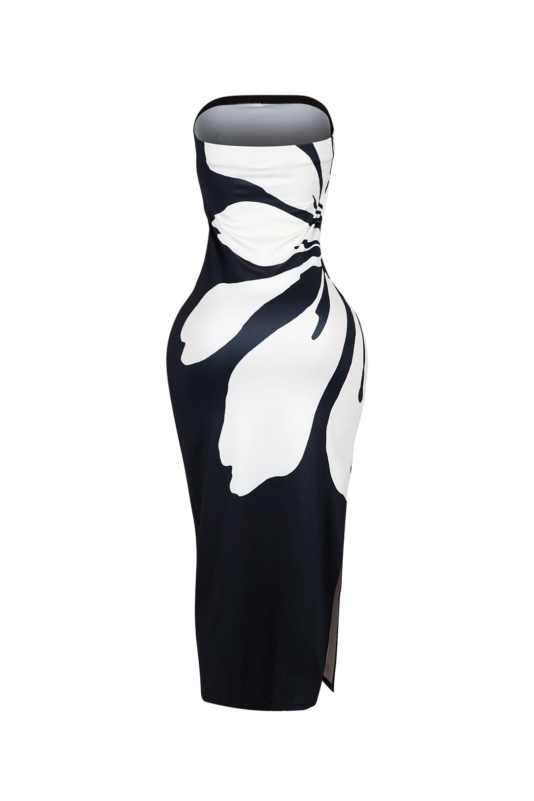 Modern Strapless Floral Pattern Tube Dress