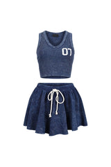 Summer Breeze Mineral Washed Top &amp; Skirt SET