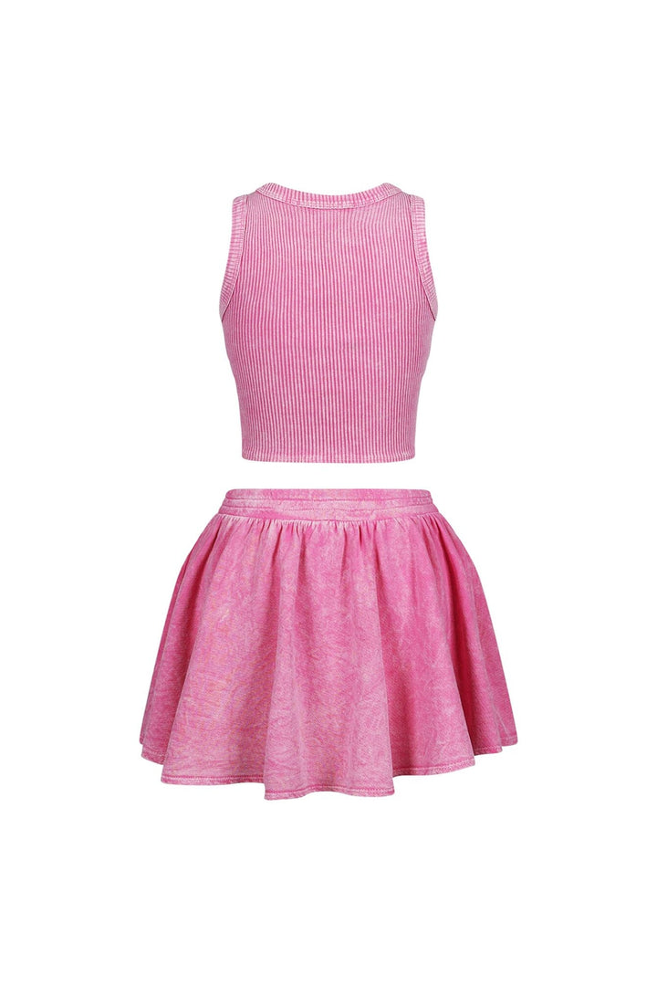 Summer Breeze Mineral Washed Top &amp; Skirt SET