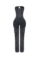 Stonewave Mineral Washed Cotton Tube Jumpsuit