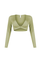 Clean V Neck Long Sleeve Top