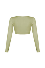Clean V Neck Long Sleeve Top