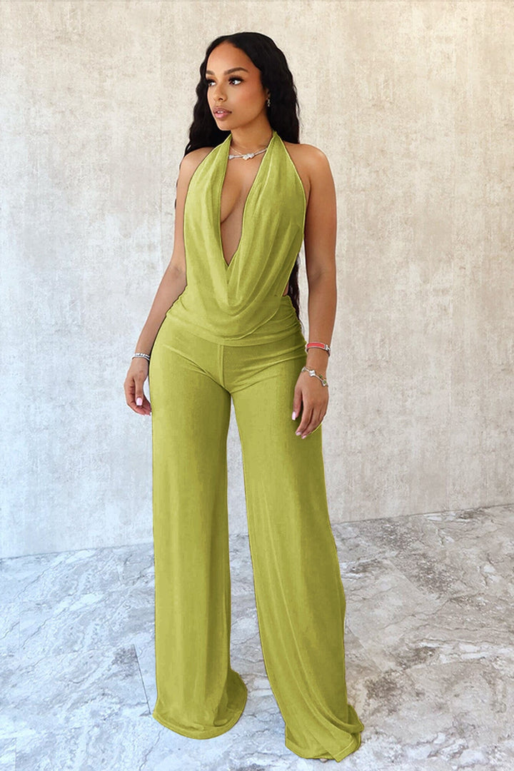 Evie Mesh Cowl Neck Jumpsuit