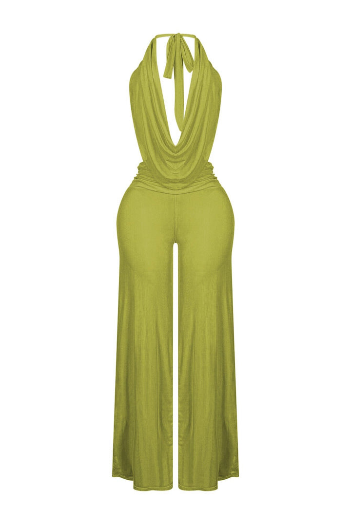 Evie Mesh Cowl Neck Jumpsuit