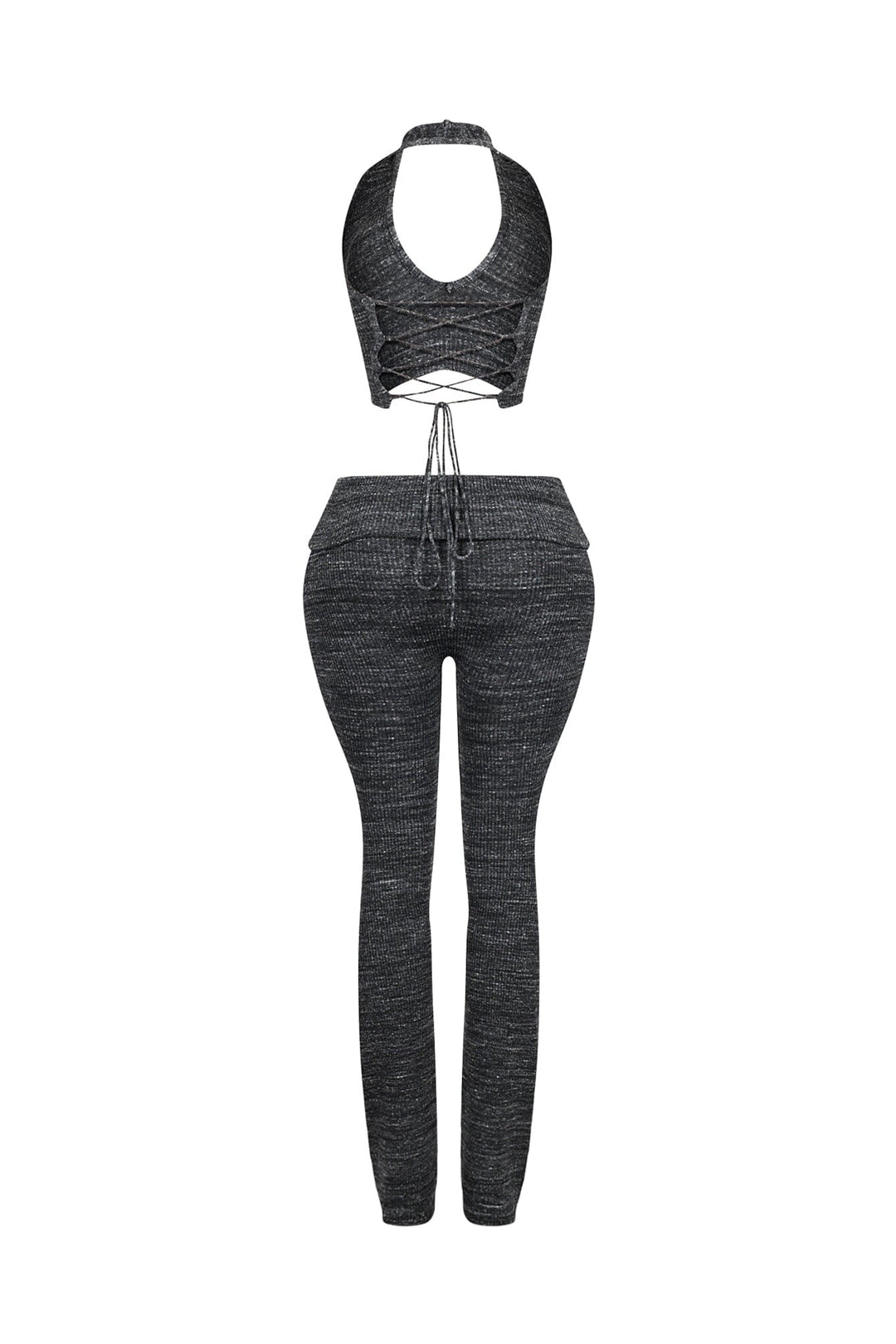 Riptide Ribbed Knit Halter Top &amp; Pants SET
