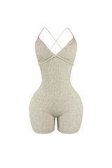 Close Enough Back Lace Up Knit Romper